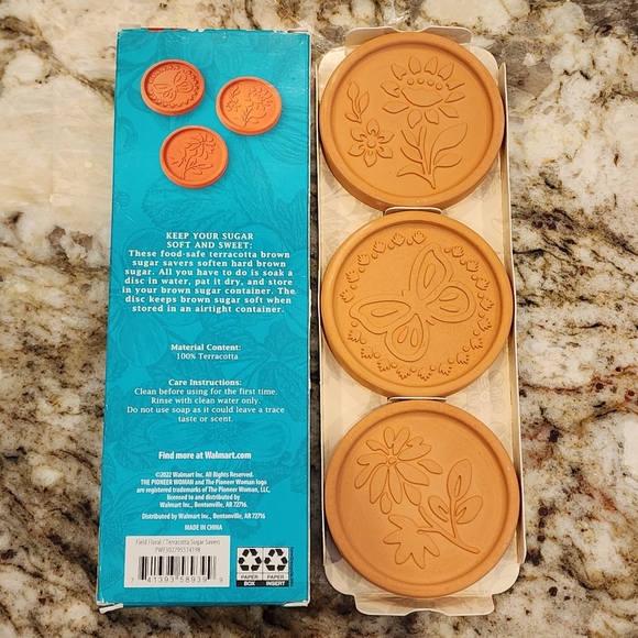 🔴NEW The Pioneer Woman 3-Piece Terracotta Sugar Savers Set - Field Floral - Picture 6 of 16